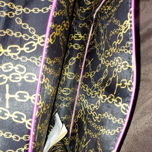 JUICY COUTURE HOT PINK AND BLACK PATENT HANDBAG / CLUTCH - LIKE NEW! - Picture 9 of 9